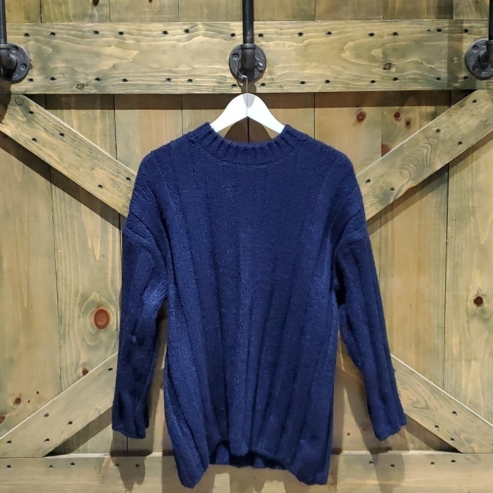 ZARA CHUNKY KNIT SWEATER SIZE SMALL BLUE